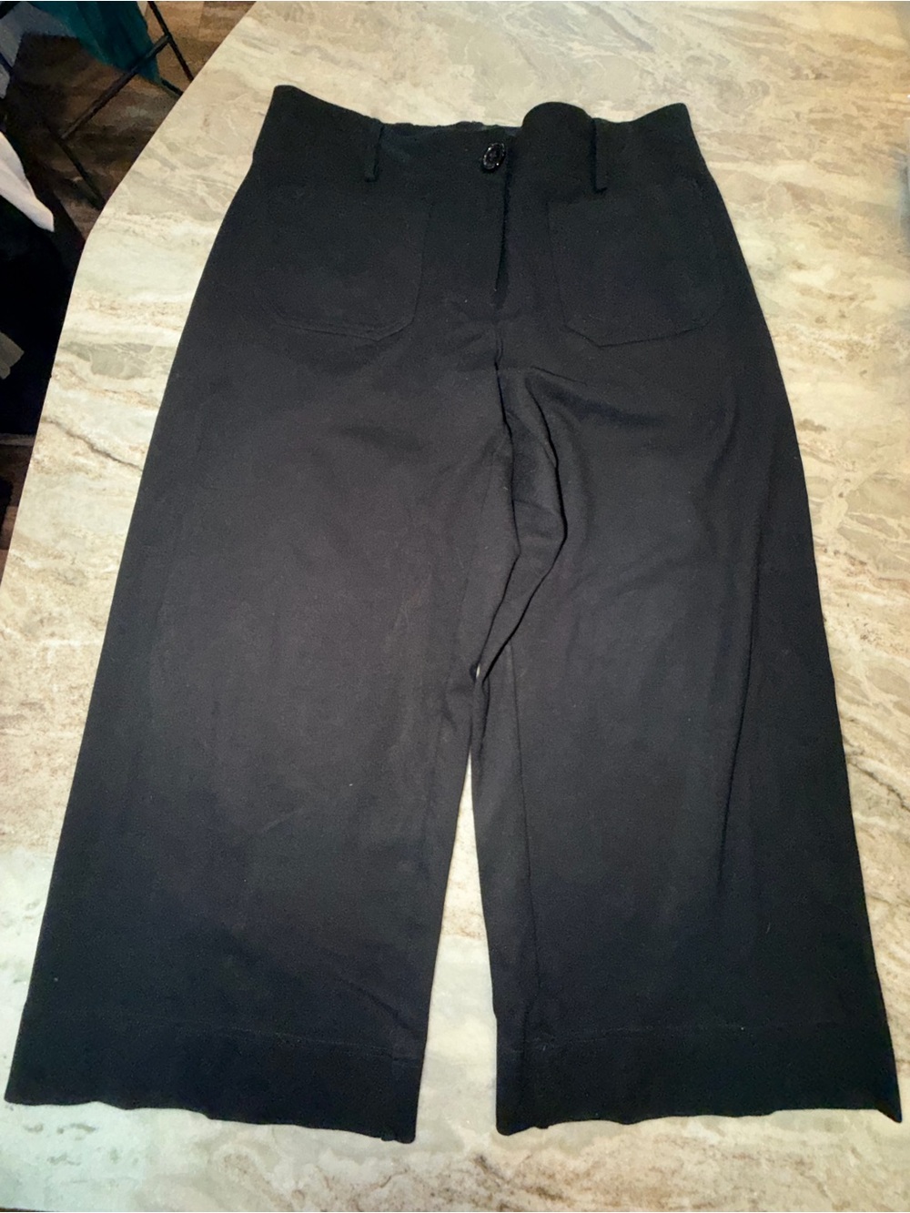 Rafaella Black Wide Leg Trouser Pants Stretch Career Workwear Size 12